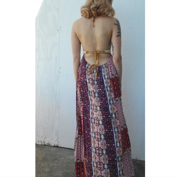 Boho Pattern Crochet Top Maxi Dress - Picture 3 of 5